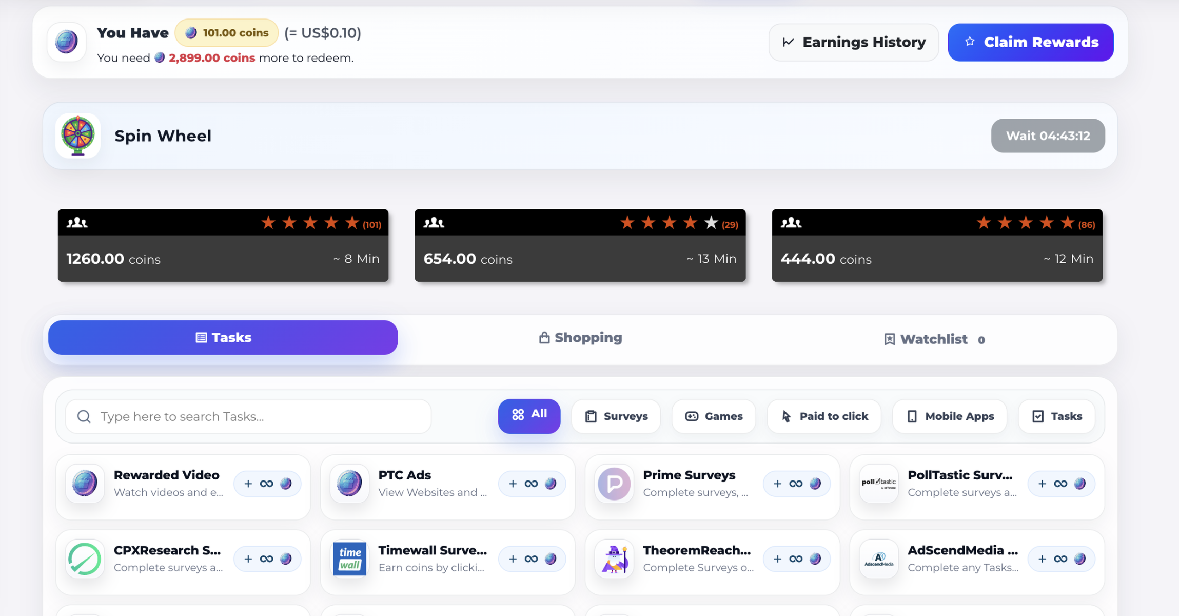 ViewCoins Dashboard