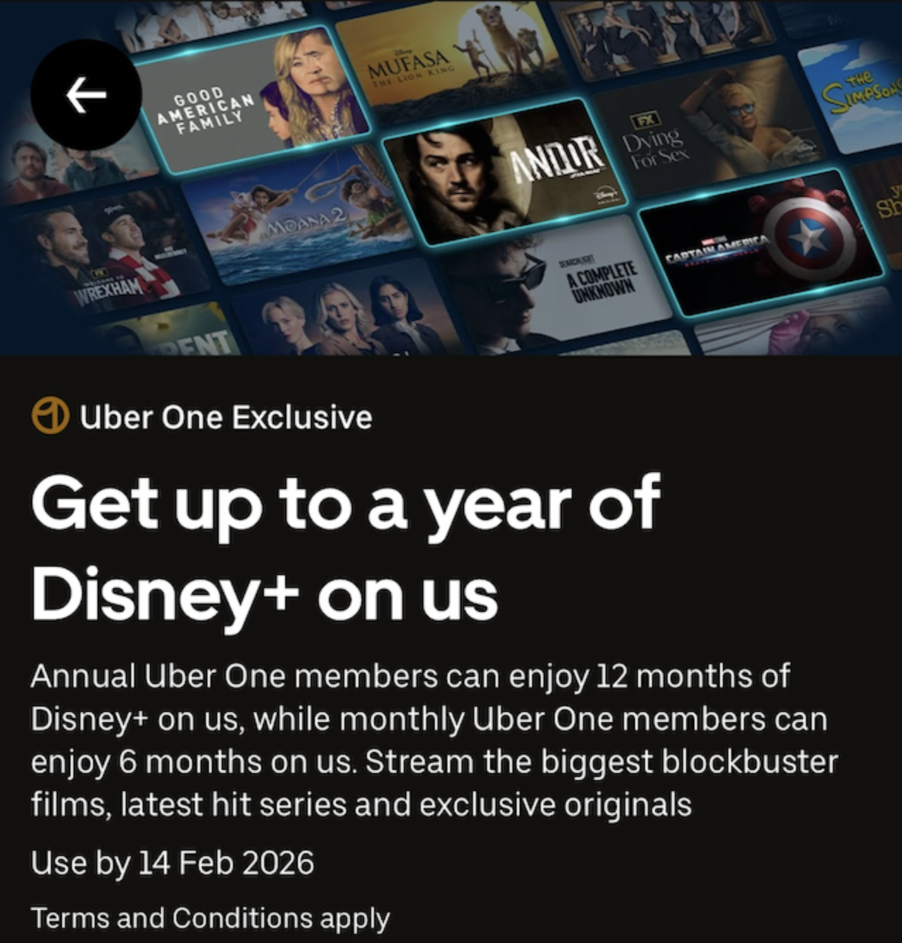 Uber One Free Disney+