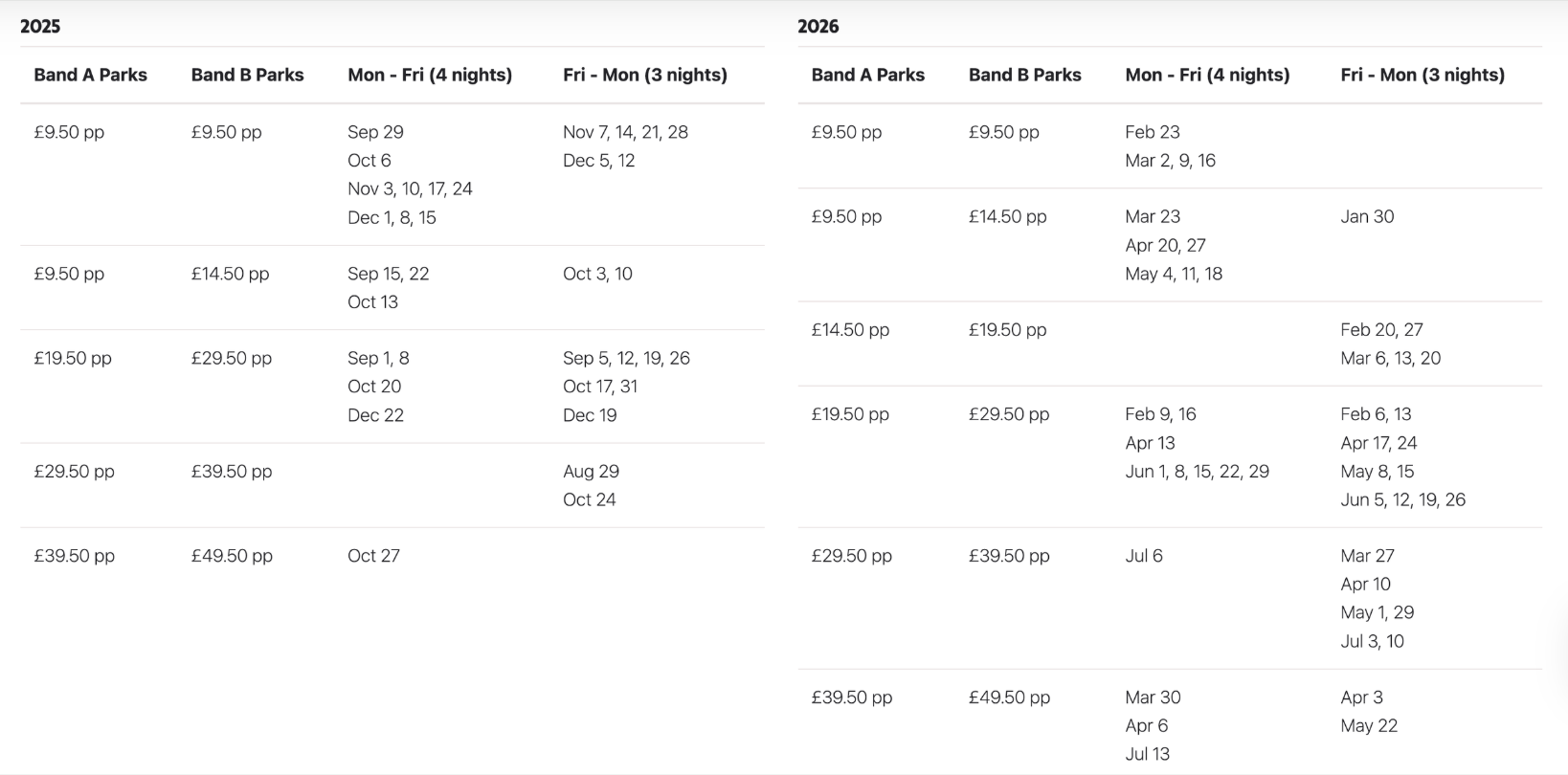 Sun Club Timetable