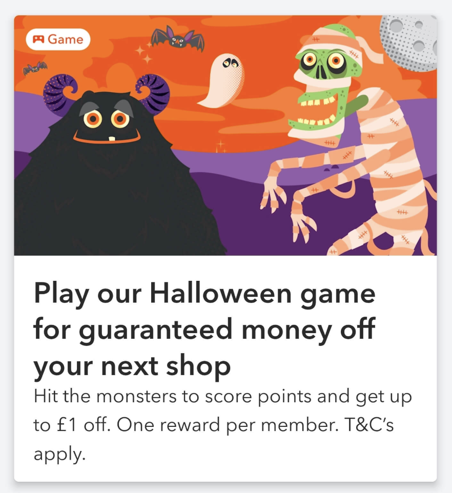 Get up to £1 off at Co-op with the Halloween Game
